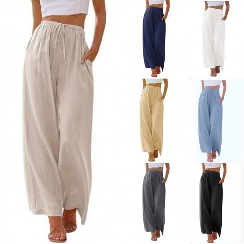 Damen leinenhose weit sommer - weit,