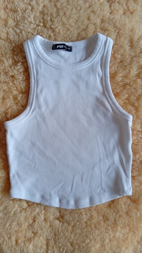 Weißes rippenshirt xs - weißes,