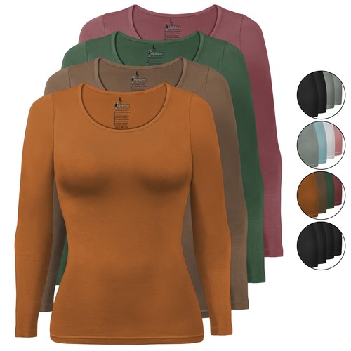 Damen langarmshirt 4er - damen, set