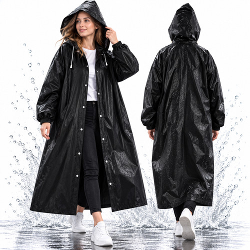 Unisex eva regenmantel - regenmantel, schwarz