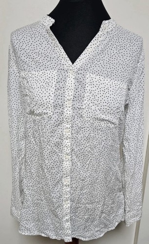 Bluse weiß schwarze punkte - weiß,