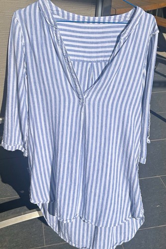 Gina damen bluse - bluse, blau-weiß