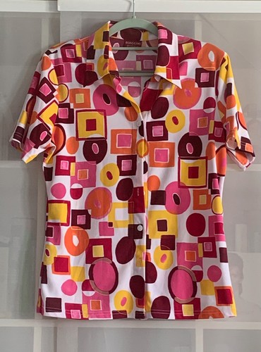 Bunte damen bluse retro muster - bluse,