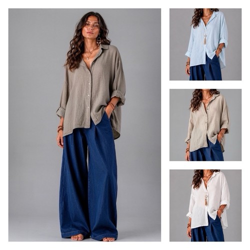 Damen leinenbluse 36 38 - leinenbluse,