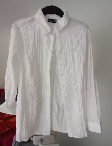 Damen bluse weiß crinckle - bluse,