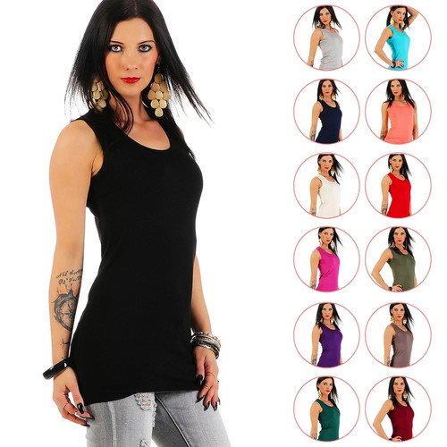 Mellice damen longshirt tank - longshirt,