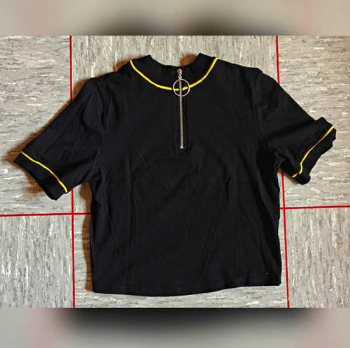 Damen shirt schwarz - schwarz, gelb