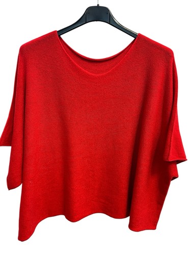 Damen pullover kurz arm rot - kurz,