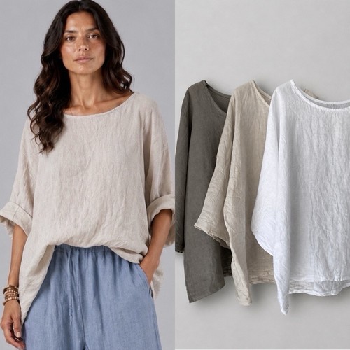 Damen leinenshirt bluse - damen,