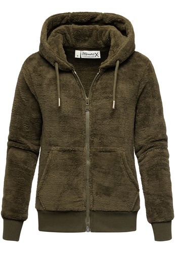 Damen teddy sweatjacke plüsch - sweatjacke,